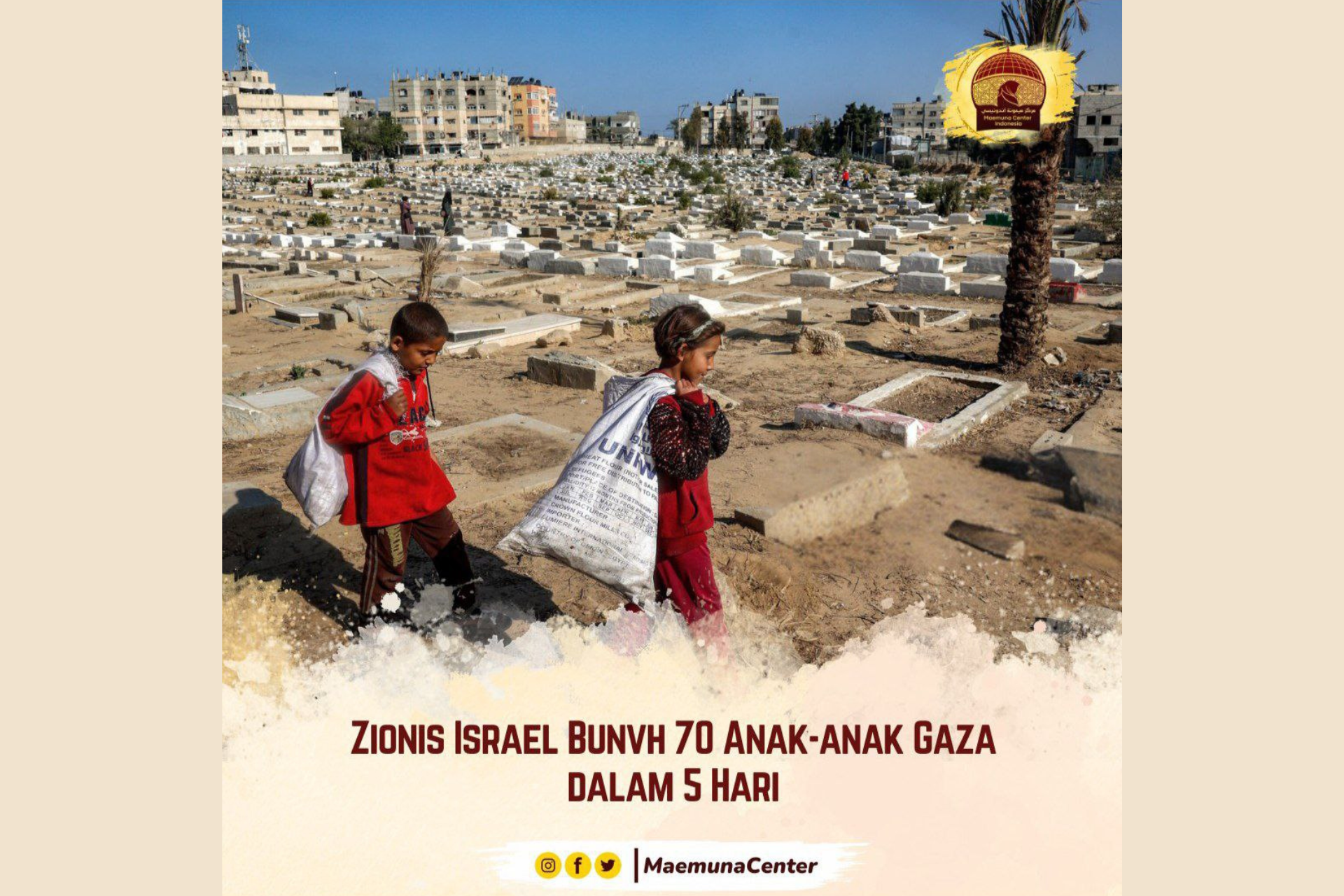Zionis Israel Bunuh 70 Anak-anak Gaza Dalam 5 Hari